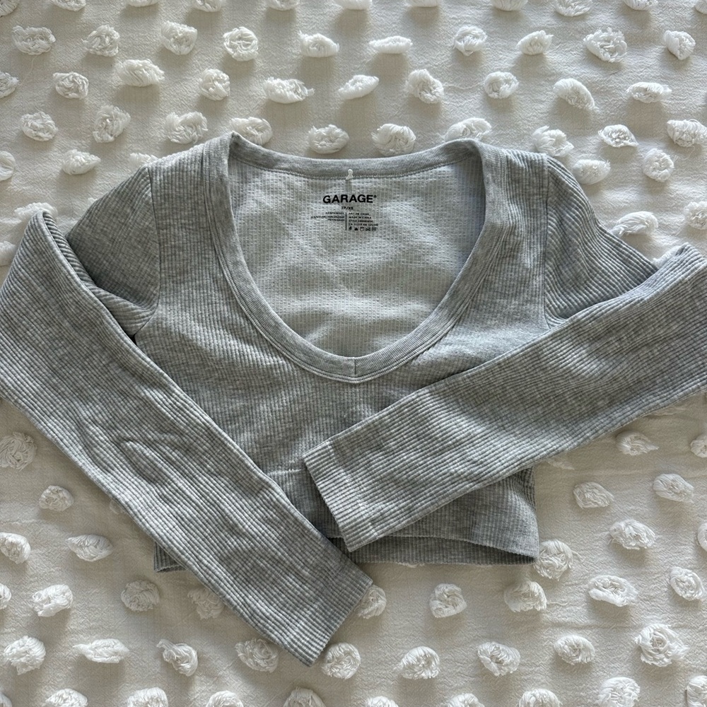 Garage Light Gray Ribbed Top